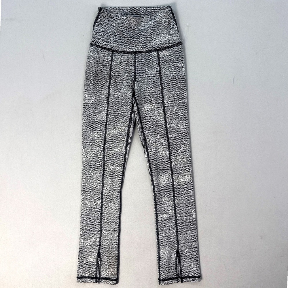 OFFLINE by Aerie Womens XS Herringbone High Waisted Split Hem Leggings Black
